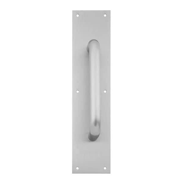 Pull Plate, 8-in CTC, 1-in Diameter, 1-1/2-in Clearance, 3-1/2-in x 15-in, Satin Stainless Steel
